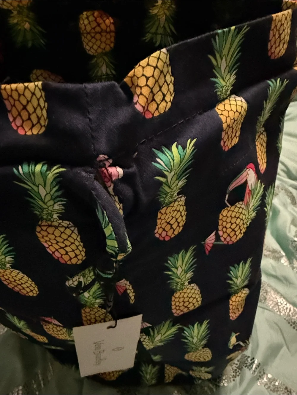 Vera Bradley Navy Pineapple Print Ditty Bag